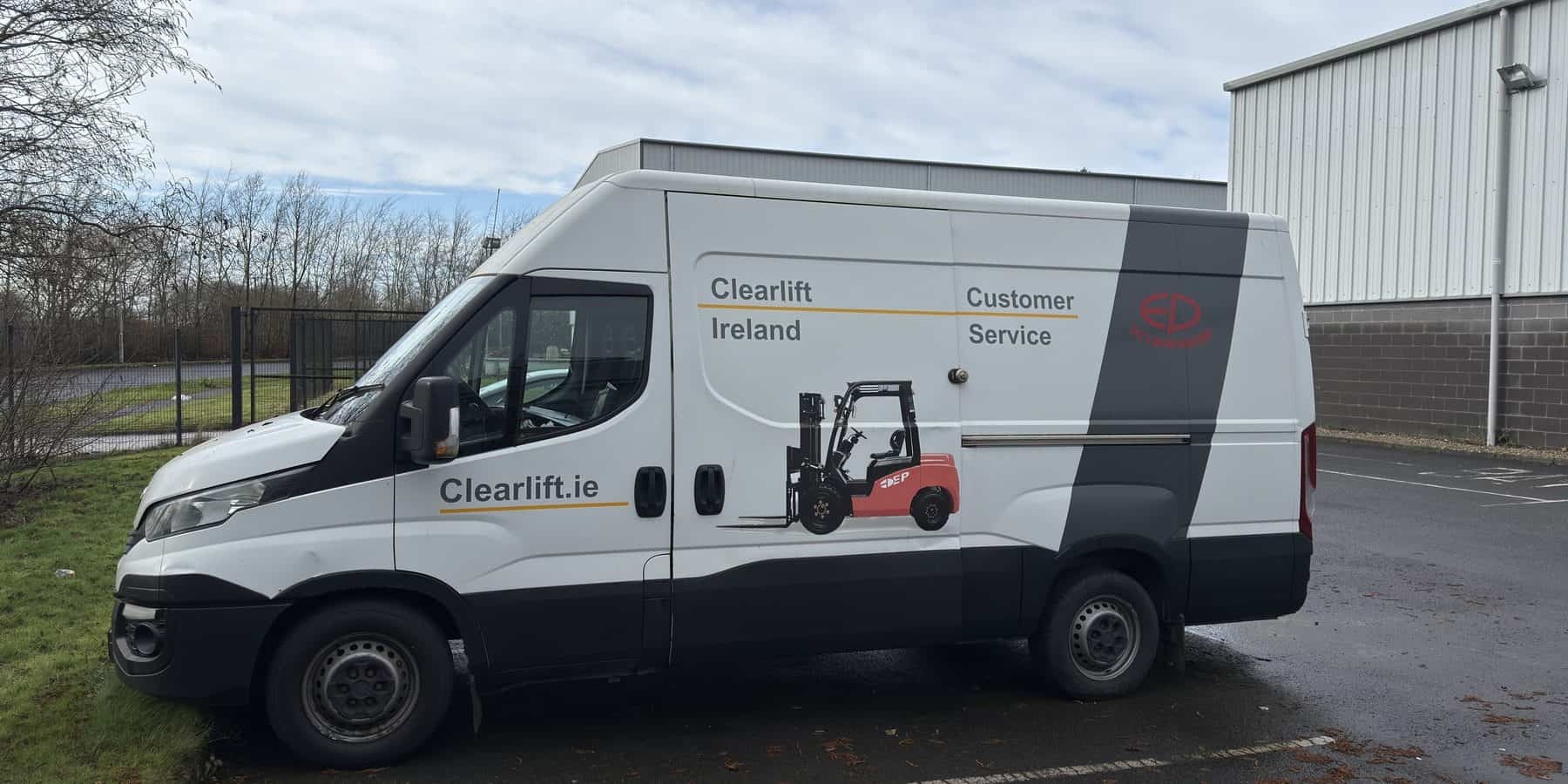 Clearlift service van and engineers with EP electric forklifts