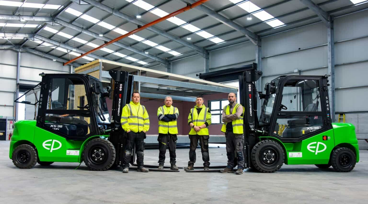 The Clearlift team with EP electric forklifts