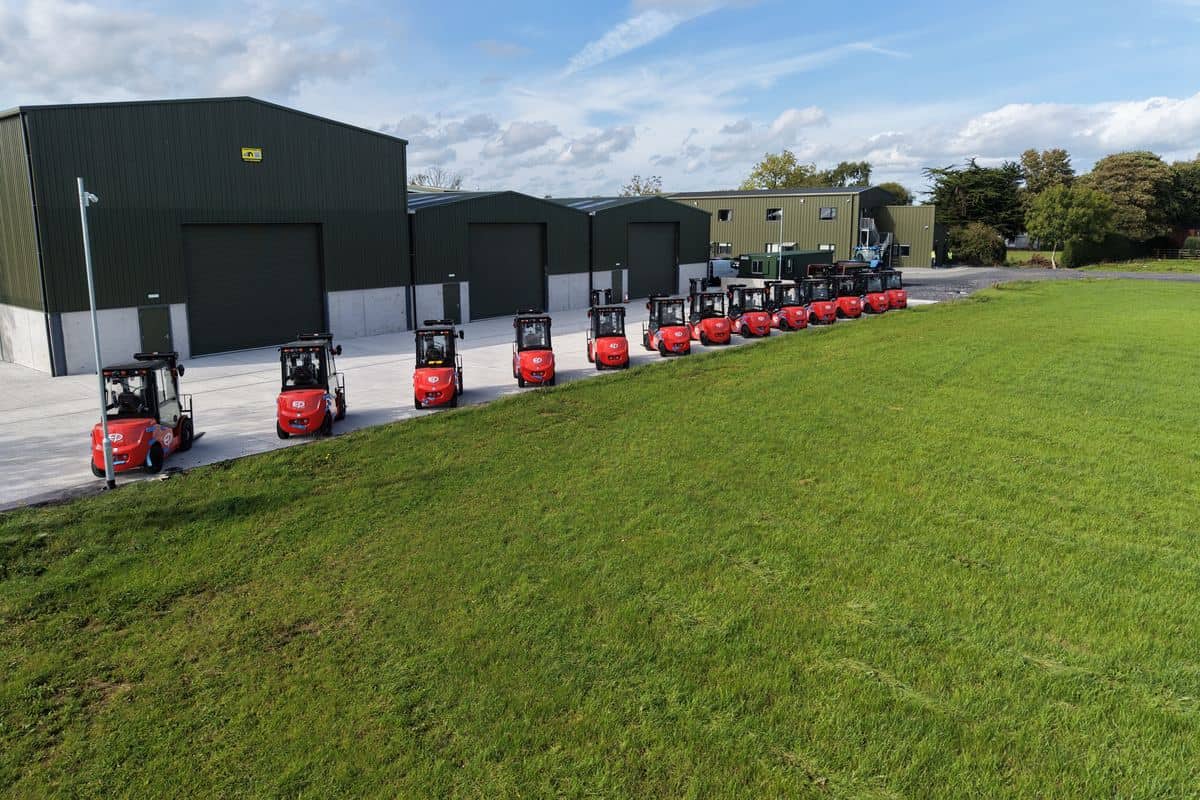 Fleet of EP electric forklifts at the Clearlift depot in Navan, available on contract hire